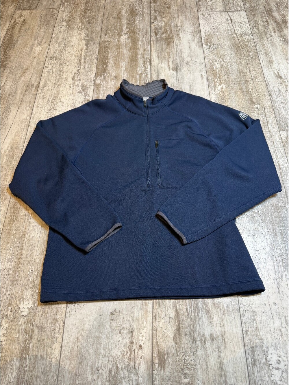 ThermaFit Mens M Navy Quarter Zip Fleece Pullover Outdoor